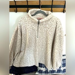 Cheetah half zip sweatshirt